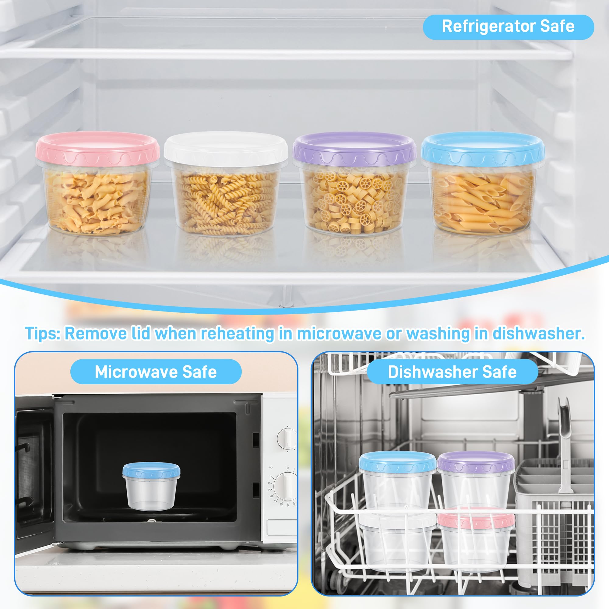 6 stuks 400 ml vierkante voedselcontainers met deksels Airtihgt