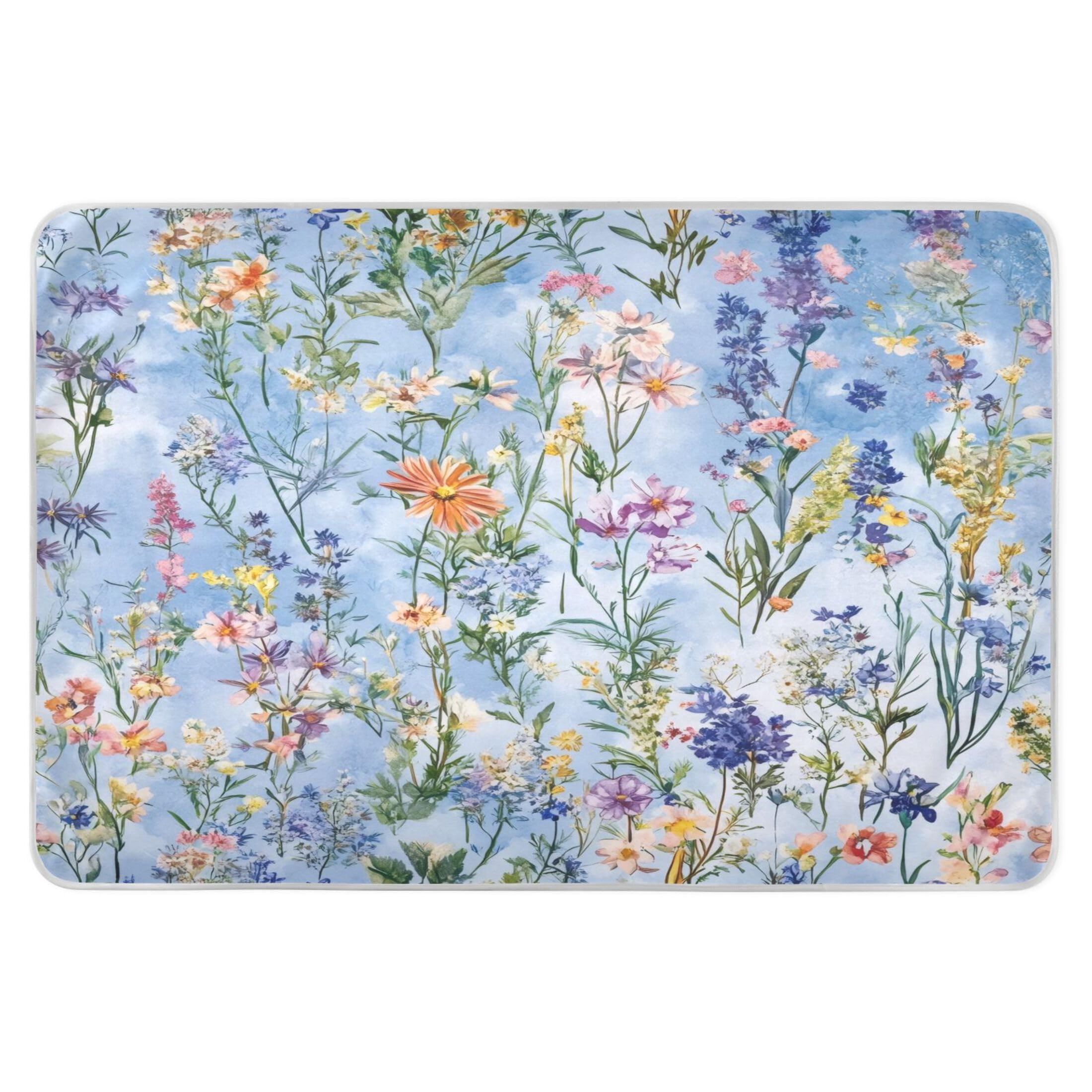 Takiito Wildflowers Bed Pad Reusable Bed Underpad Washable Waterproof Leak-Proof Quick Dry Incontinence Pee Pad for Toddlers Kids Adults Pets 34x52 in