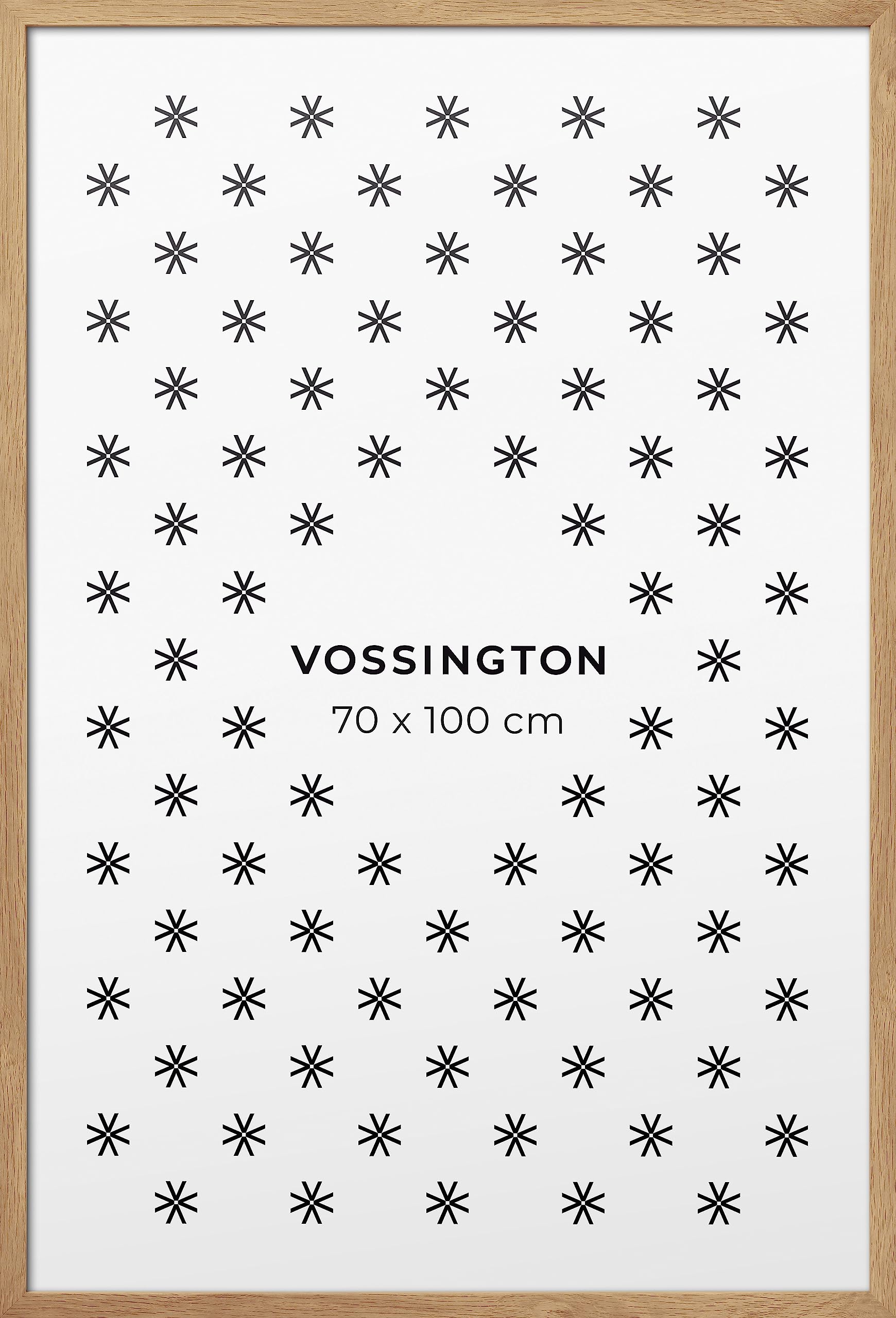 Vossington Marco de fotos clásico de roble 70x100 cm - Acabado con imitación de vetas de madera - Moderno - Para Cuadros - Pared - Para 1 foto o póster de tamaño 70 x 100 cm (100x70 cm)