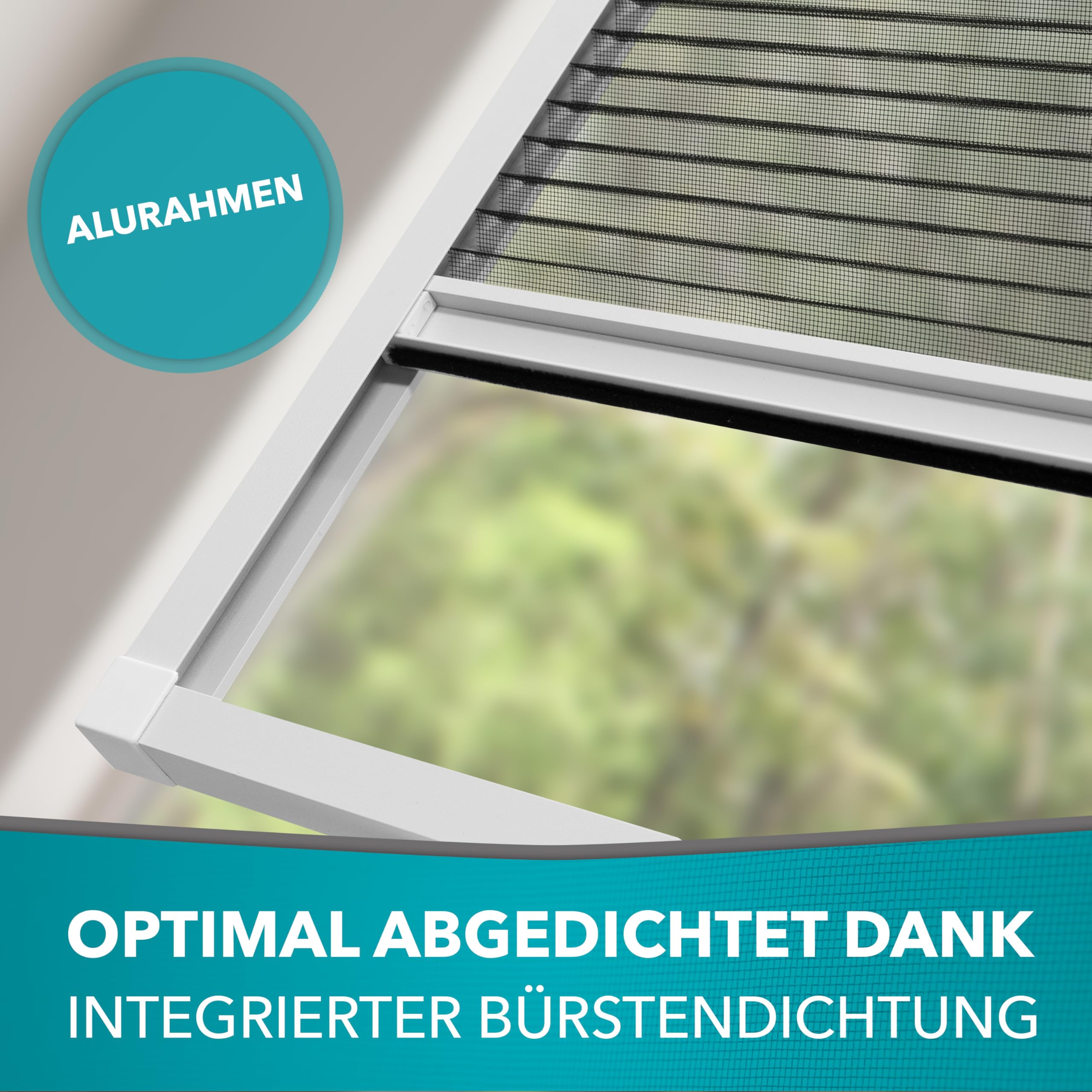 APANA - Fliegengitter Plissee für Dachfenster 140 cm x 170 cm - ausziehbarer Insektenschutz Fenster auf Maß gegen Fliegen, Insekten und Mücken - Mückenschutz Dachschrägenfenster (Weiß)