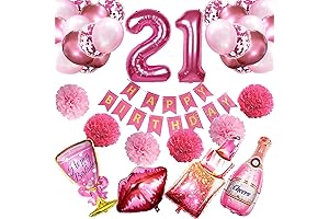 Crenics 21st Birthday Party Decorations in Pink