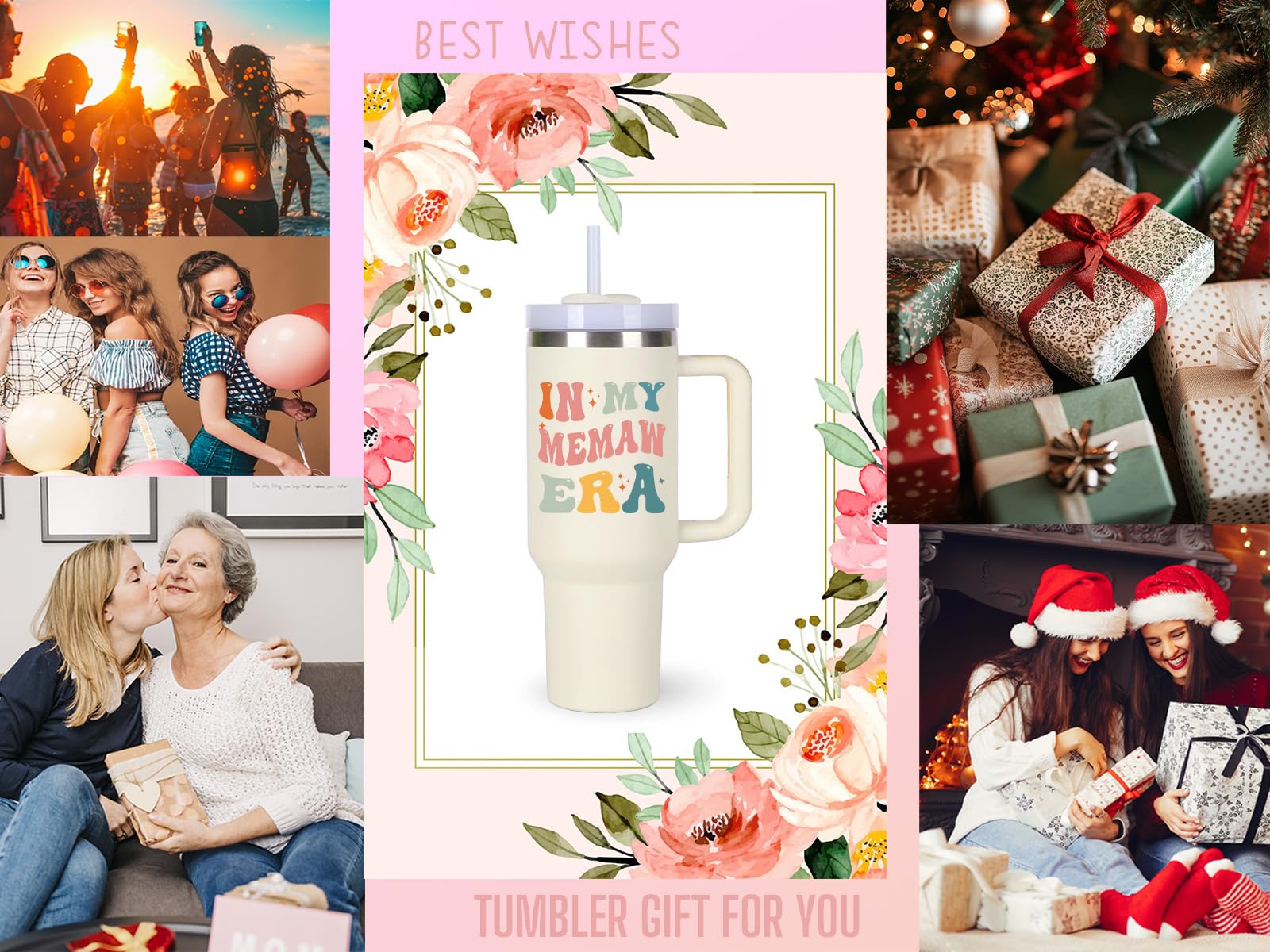 Memaw Cup Tumblers Gifts.40oz In My Memaw Era Tumbler with Handle.Memaw Gift.Memaw Cups.Memaw Tumbler.40oz Birthday Christmas Mothers Day Gifts for Memaw.