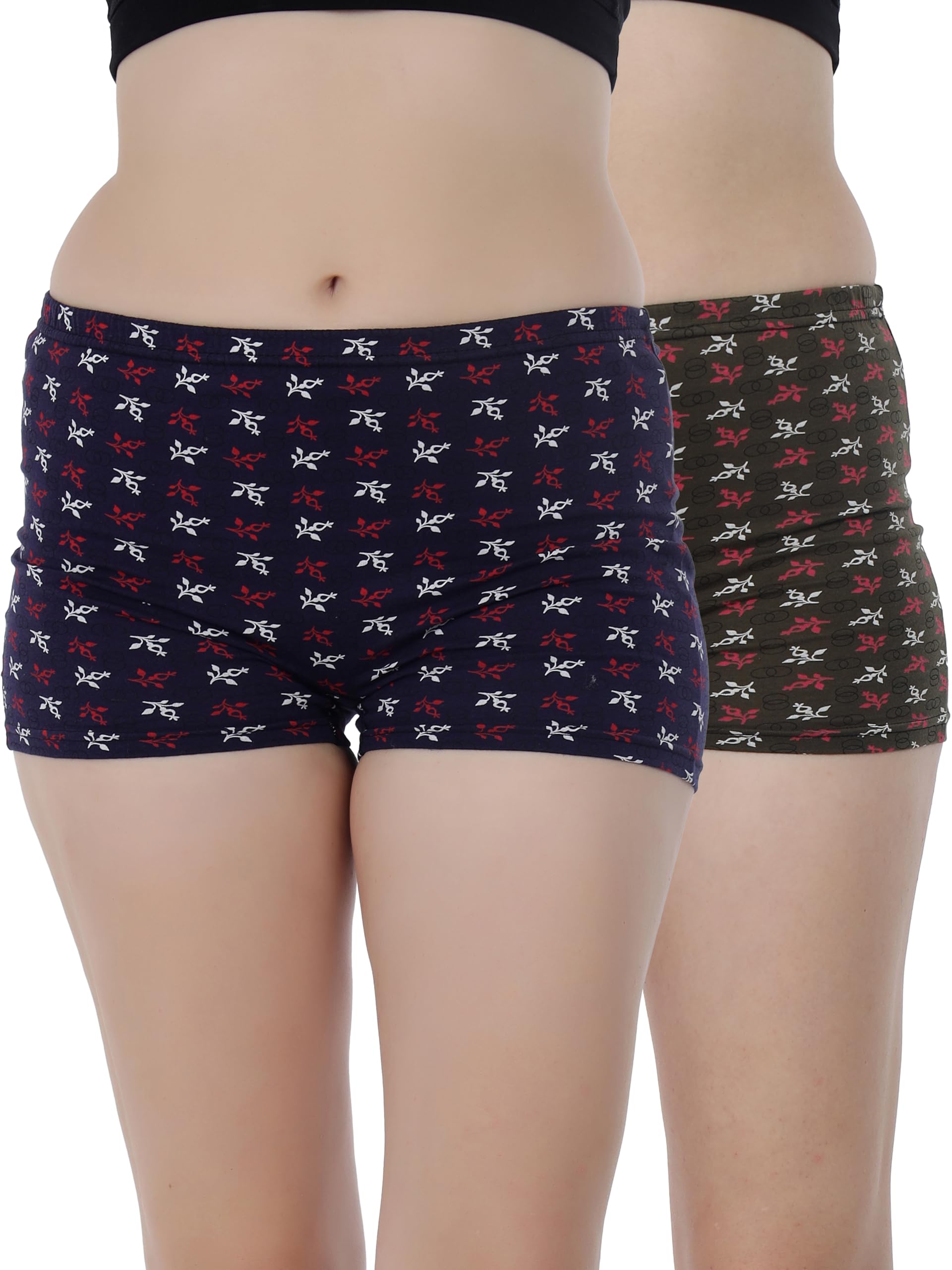 selfcare Women Solid Cotton Mid Rise Boy Shorts Panties (Pack of 2) (SN3495-XXL, Blue & Green)-picture-53