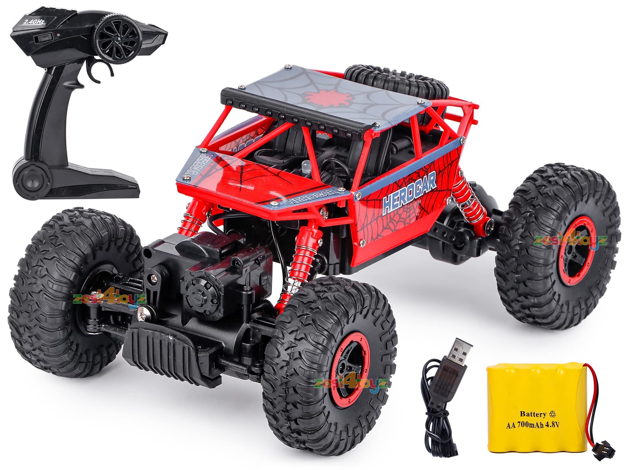 Zest 4 Toyz 1:18 Four Wheel Drive Remote Control Hero Rock Climbing High Speed Monster Racing Car|Multicolor (B07MJ1T1B5) Amazon Price History, Amazon Price Tracker