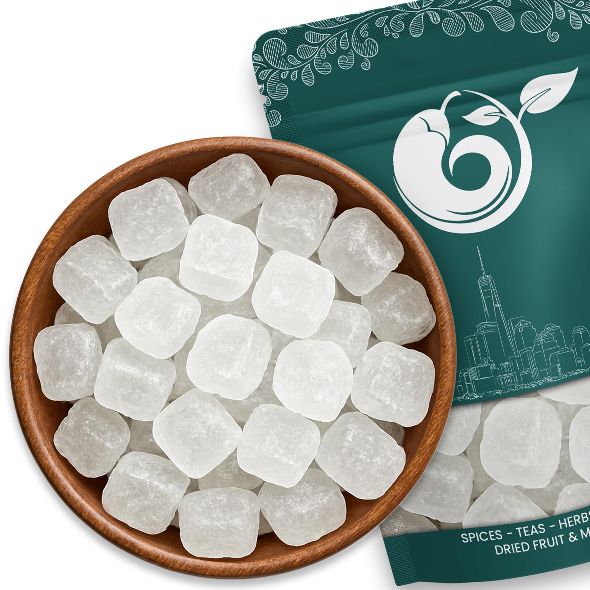 NY Spice Shop Lump Sugar Crystals - Edible Rock Clear Candy Crystals Bulk for Coffee, Tea, Cooking and Baking (1 Pound)
