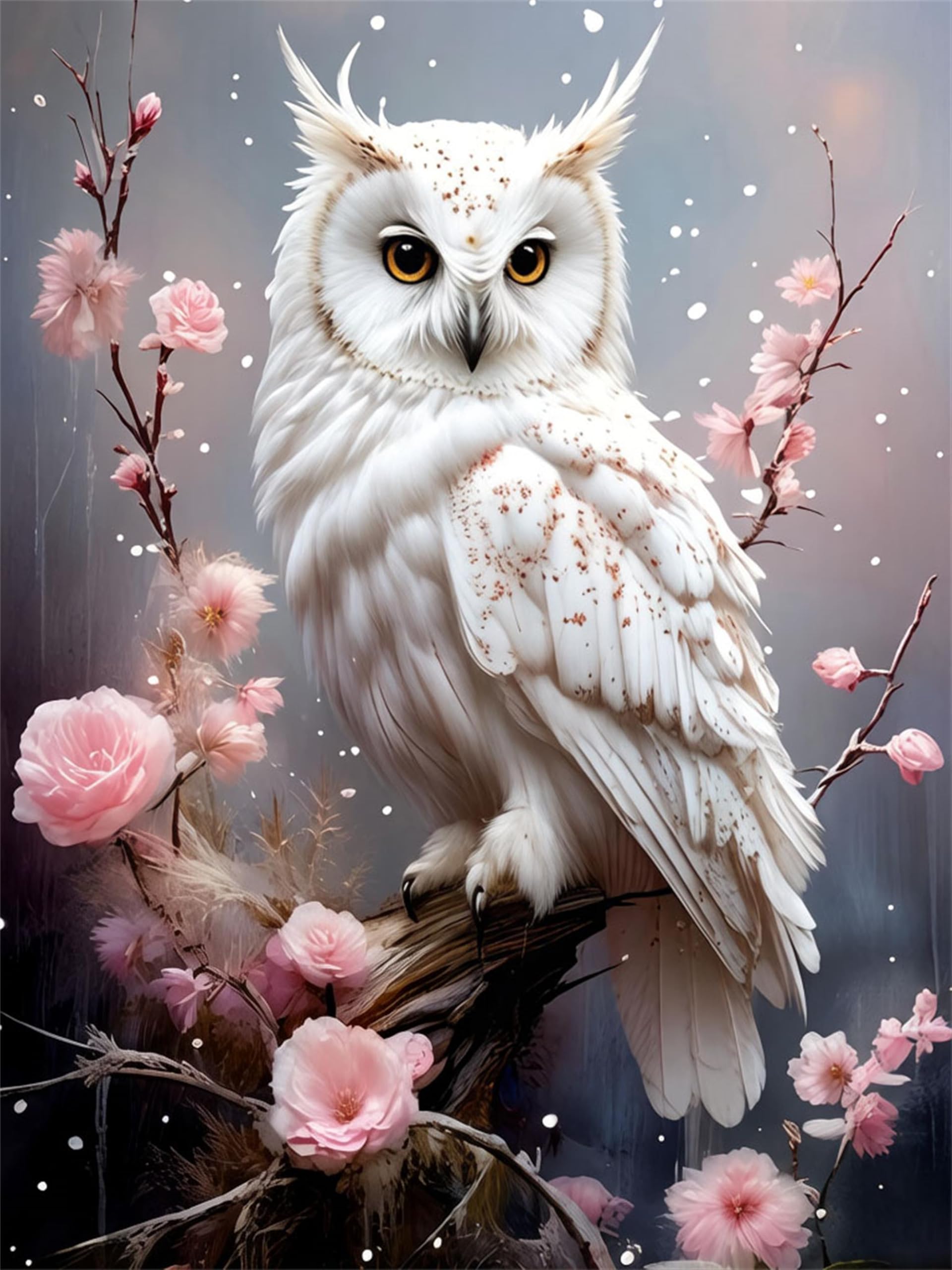 DSFEFV 5D Owl Diamond Art Kit for Adults,Diamond Painting Kits for Beginner,Gem Art,Crystal Art Kits Round Drill for Home Wall Decor Gifts for Women, Men (Owl)