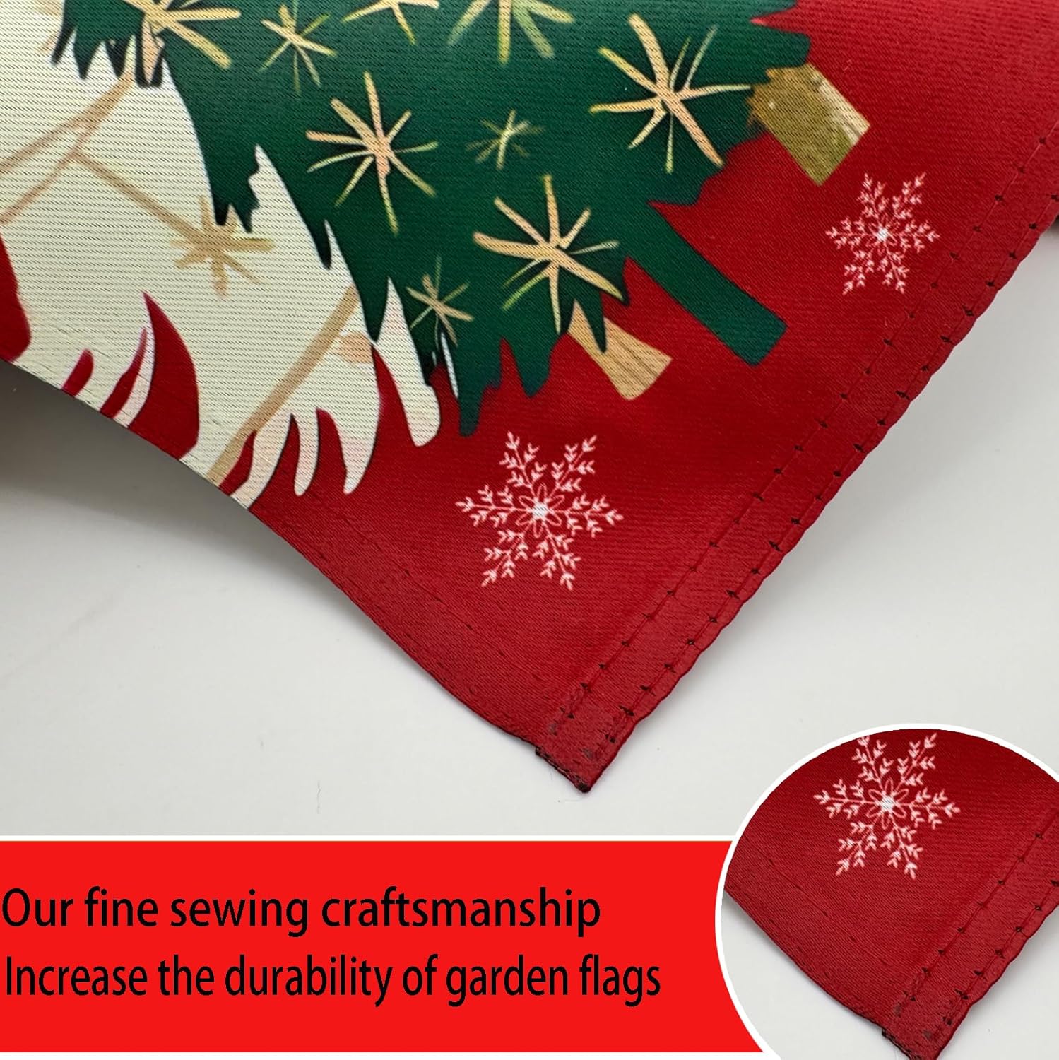 Merry Christmas Trees Garden Flags 12x18 Inch -Double Sided Small Christmas Yard Flags UV protection Fade Resistant for Holiday Decoration Outdoor - Image 3