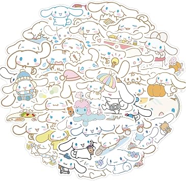 Cinnamoroll Stickers for Water Bottles 50 Pcs Cute, Waterproof, Beautiful and Fashionable Youth Stickers, Suitable for Cups, Phones, Bicycles, Guitars, Suitcases,Piano,Skateboard.