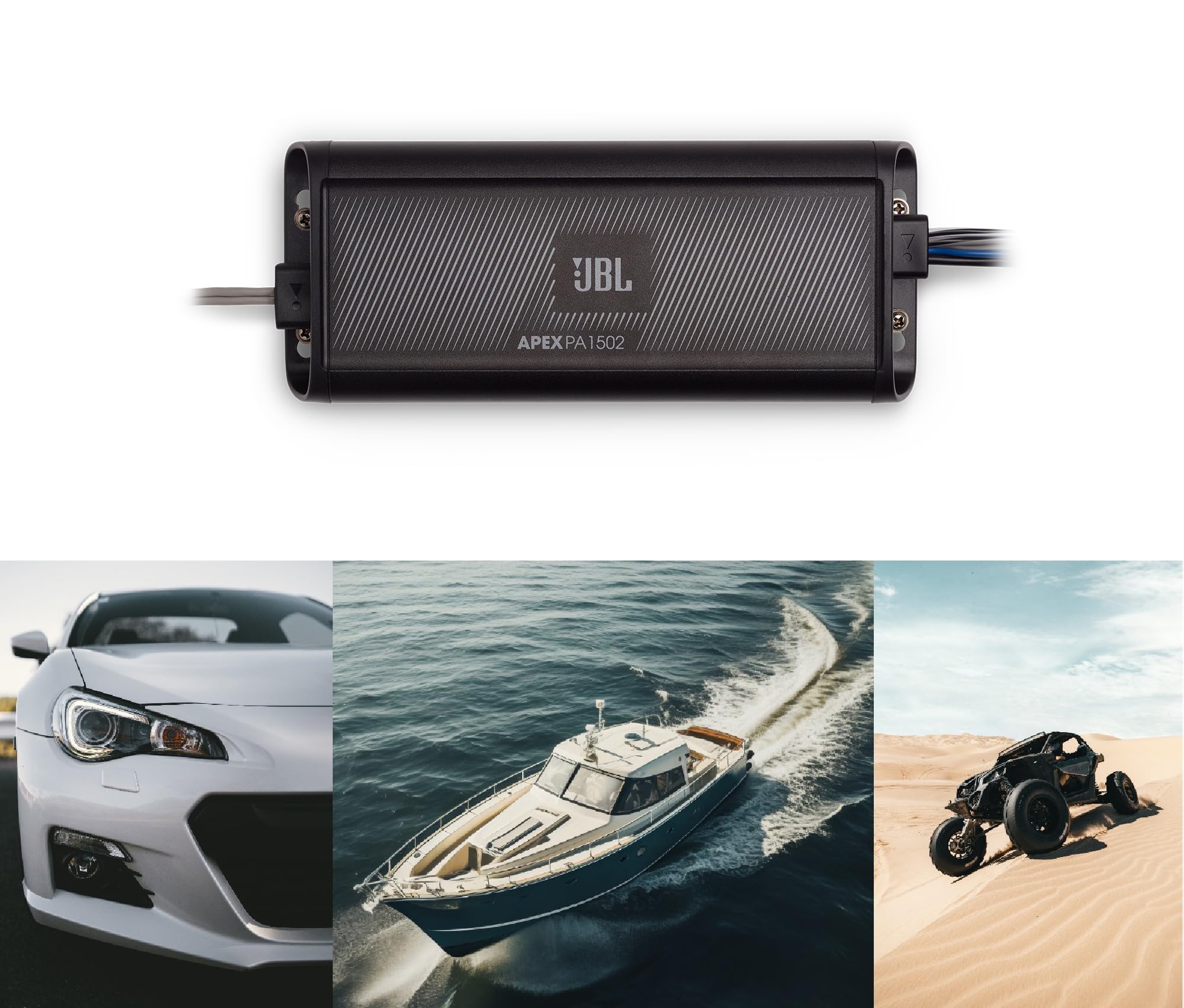 JBL Apex PA1254 Amplificador Compacto 4 Canales Clase D con 1250W Pico, 125W×4 a 2Ω, 75W×4 a 4Ω y 250W×2 en Puente, filtros 60/80/120Hz seleccionables y Rango Completo 20Hz–20kHz para Sistemas