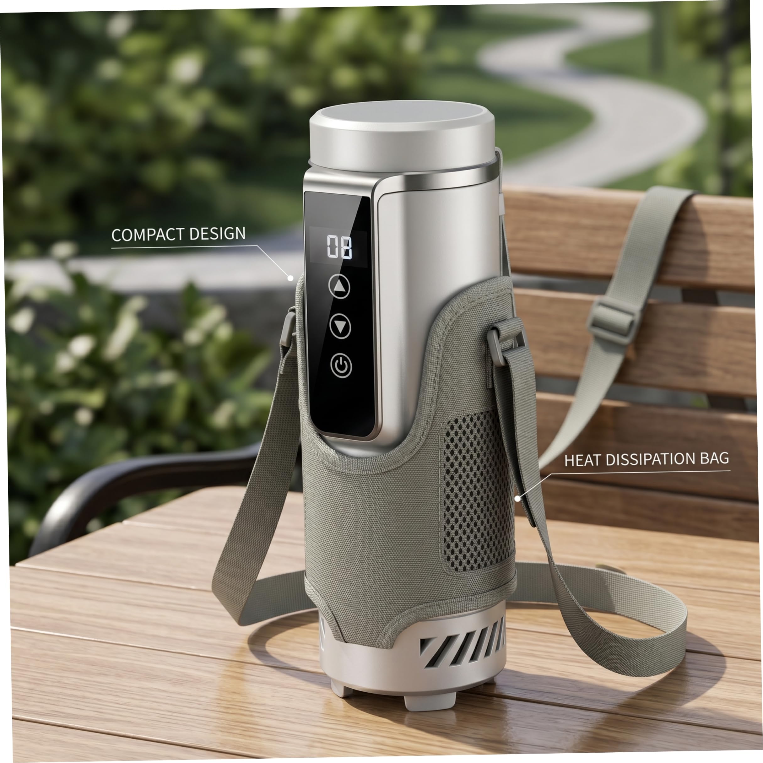 Enfriador de insulina, 0-18 ℃ Enfriador de medicamentos portátil para viajes Taza con pantalla de temperatura alimentada por USB para 1 a 5 bolígrafos, blanco