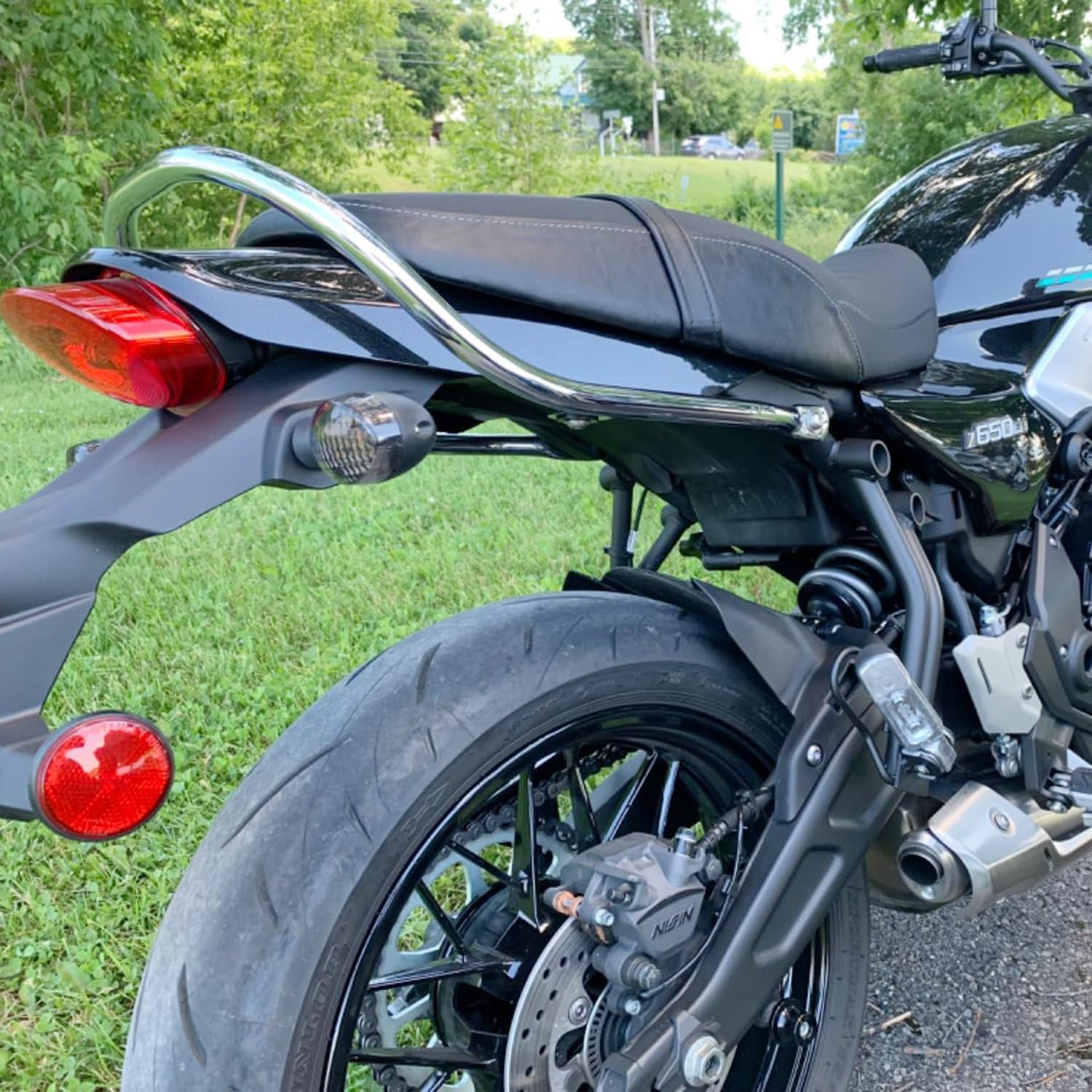 Motorrad Stahl Beifahrergriffe für Z650RS Z650 RS 2021 2022 2023 2024 2025 2026, Hintersitz Haltegriff Seitenhandlauf Hinten Sitz Griff Griffstange Kit, Chrom
