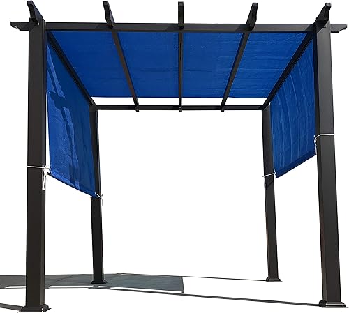 Alion Home Custom Reemplazo de HDPE de protección solar permeable con bolsillos de varilla para pérgola