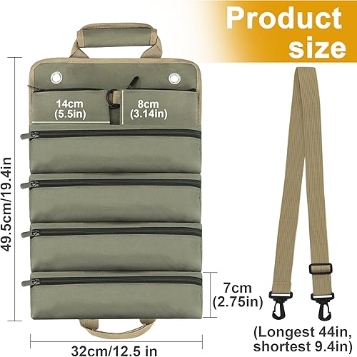 Miniatura 2 de Bolsa de herramientas enrollable, regalos para papá, relleno de calcetines de Navidad, organizador de almacenamiento de herramientas vacías,