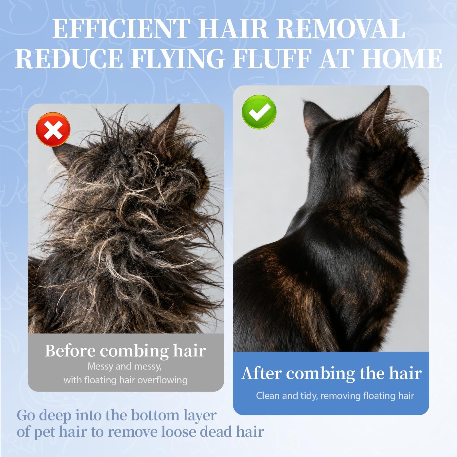 1mm Dents Rondes Brosse pour Chat et Chien, Brosse Poil Long et Court, Peigne Anti Puces pour Mascota, Peigne Chat et Chien Auto-Nettoyante, Élimine Poils Et Saletés, Doux pour La Peau