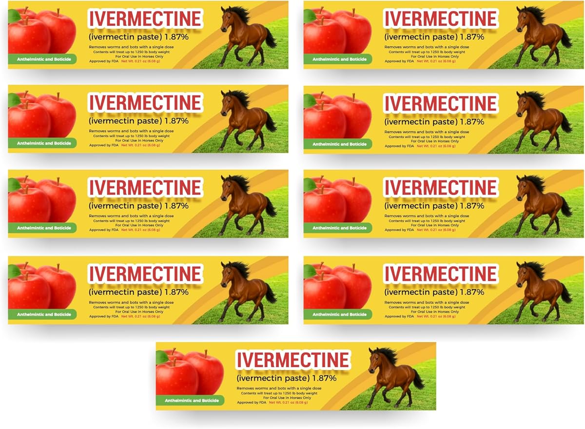 Horse Paste Gel 1.87% – Apple Flavored Oral Syringes – 6.08g Each – Adjustable Weight Markings – for Equine Use (9)