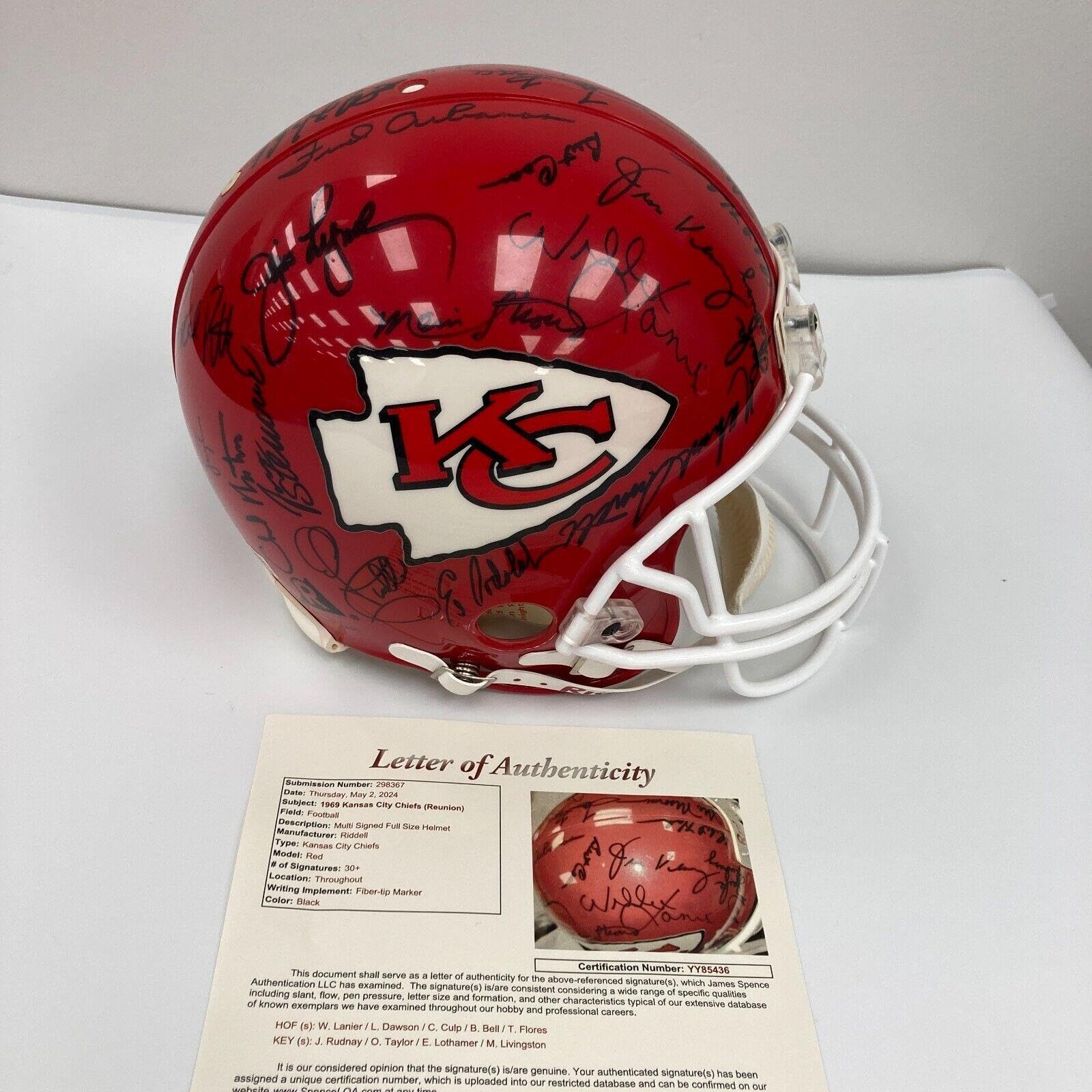 chiefs football helmet autographings Amazon.com: 1969 Kansas City Chiefs Super Bowl Iv Champions Team Signed  Helmet Jsa Coa