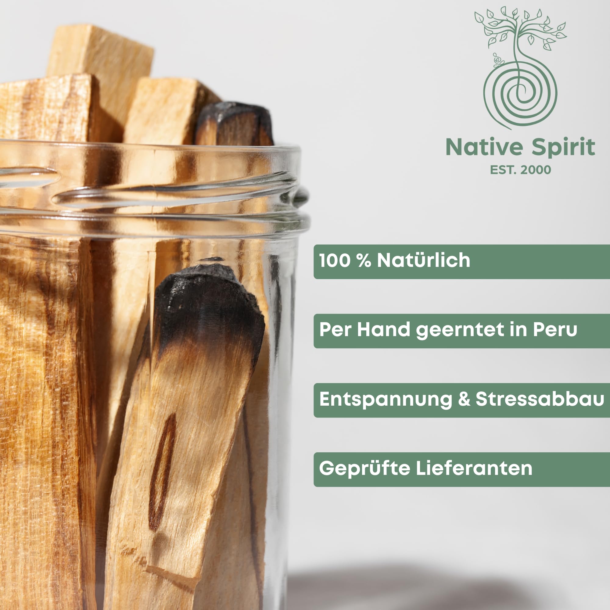 Native Spirit 800 grs - Pacchetto all'Ingrosso Sticks Palo Sacred Santo (Bursera graveolens). Durata Media: 9-10cm (9,5 x2x4 cm, 15-25grs