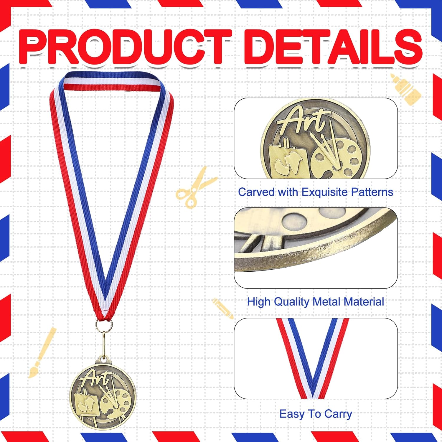 Quelay 30 Pcs 2'' Gold Medals for Awards Winner Bulk with Neck Ribbons Metal Trophy Award Prize Gift for Kids Students Adults School Graduation Participation Competitions