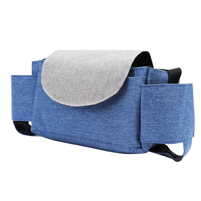 Baby Stroller Bag, Adjustable Buckle Wear Resistance Easy to Use Oxford Cloth Stroller Bag Strong for Shopping (Blue Grey)