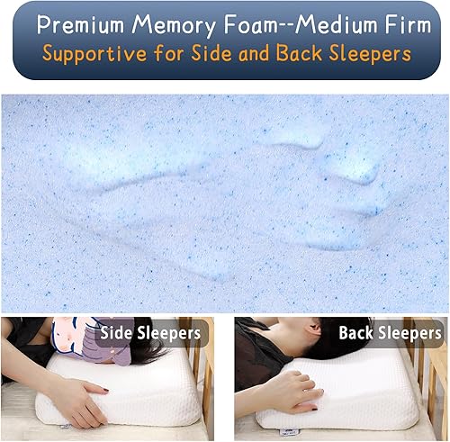 Miniatura 7 de SUQ I OME Slim Sleeper-Gel Thin Memory Foam Pillow for Sleeping,Adjustable Low Contour & Cervical Profile,for Neck Pain, Stomacher Sleeper