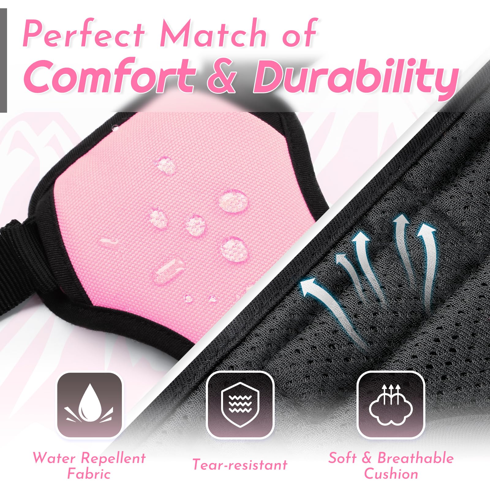 Eagloo Dog Harness for Large Dogs, No Pull Service Vest with Reflective Strips and Control Handle, Adjustable and Comfortable for Walking, No Choke Pet Harness with 2 Metal Rings, Pink, L - image 6