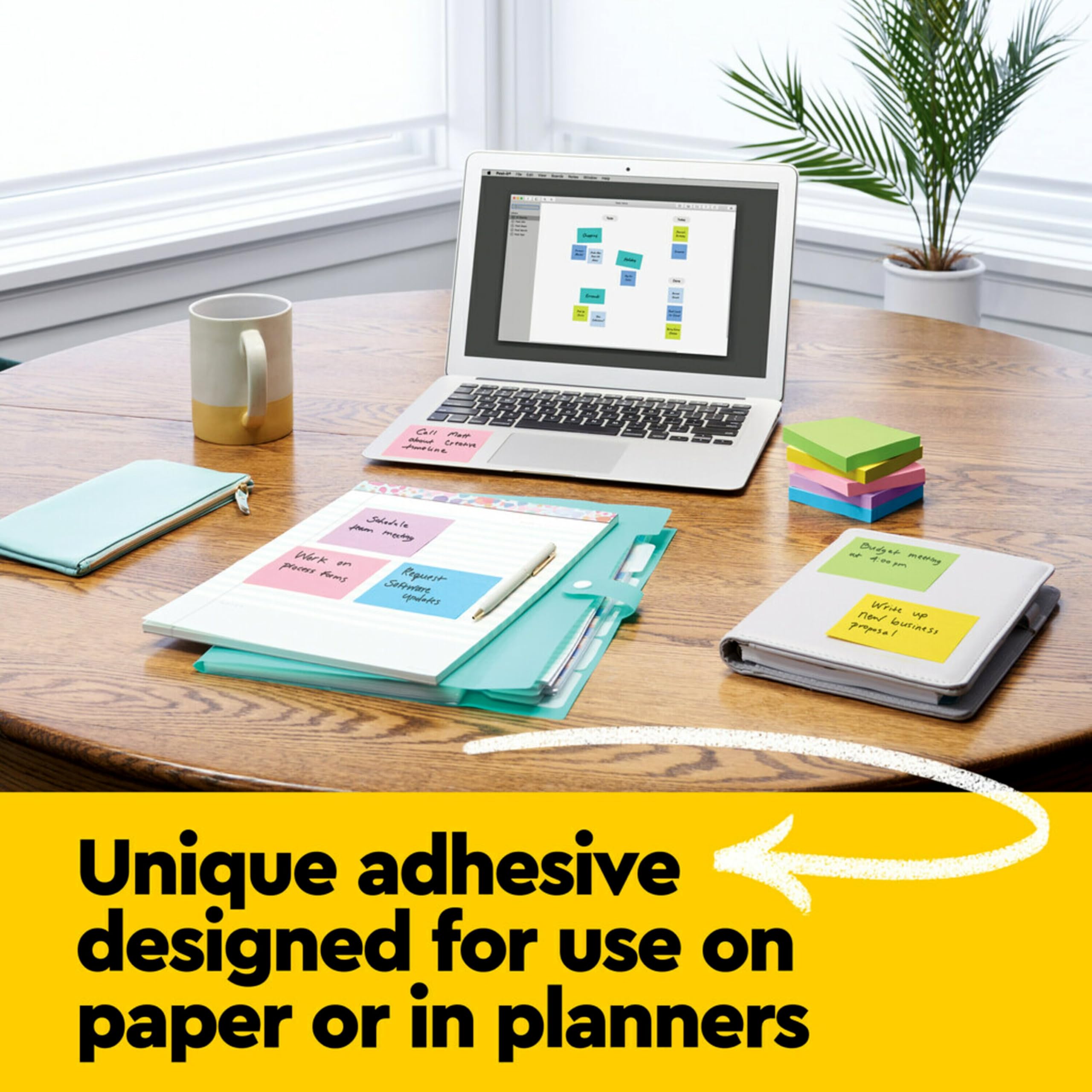 Post-It Pop-up Notes, 3 x 3, Jaipur Collection, 12 PADS/PACK Mavi, Turuncu, Sar 100 yaprak Pouch kendinden yap kanl