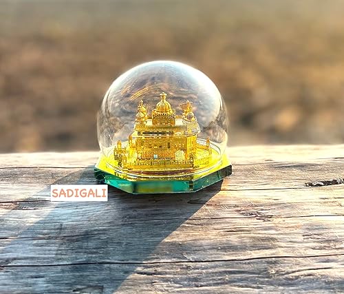 Miniatura 4 de [Pequeño] Templo de Oro 24K Chapado en Oro Modelo Redondo 4.7 in Tamaño Miniatura Sri Harmandir Sahib Ídolo Sikh Templo en Amritsar para decoración