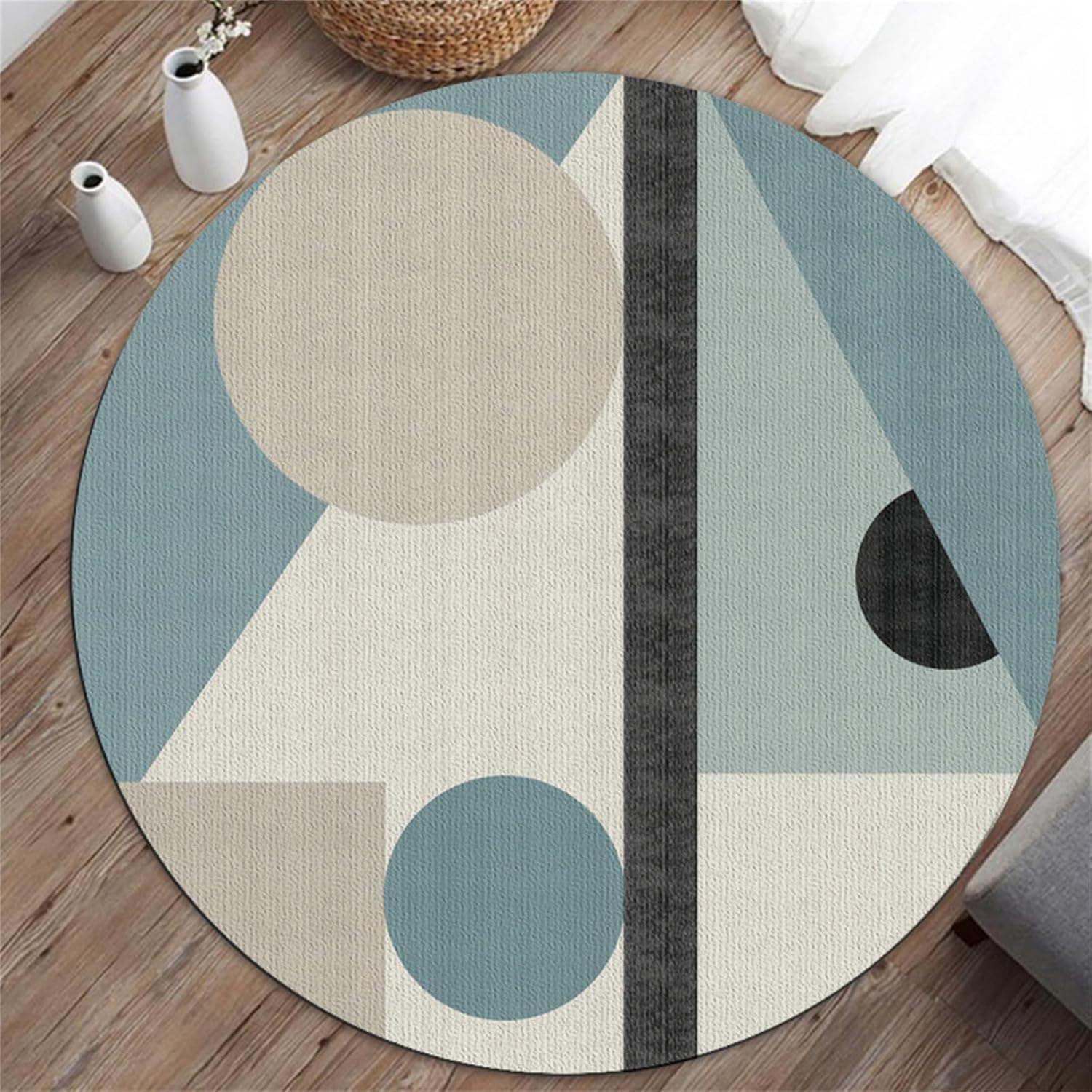 SSDDLZEQ Premium durable range Multifunctional Protective Mat For Round Gaming Chairs, Suitable For Wooden Floors(Geometric Circles,80cm)