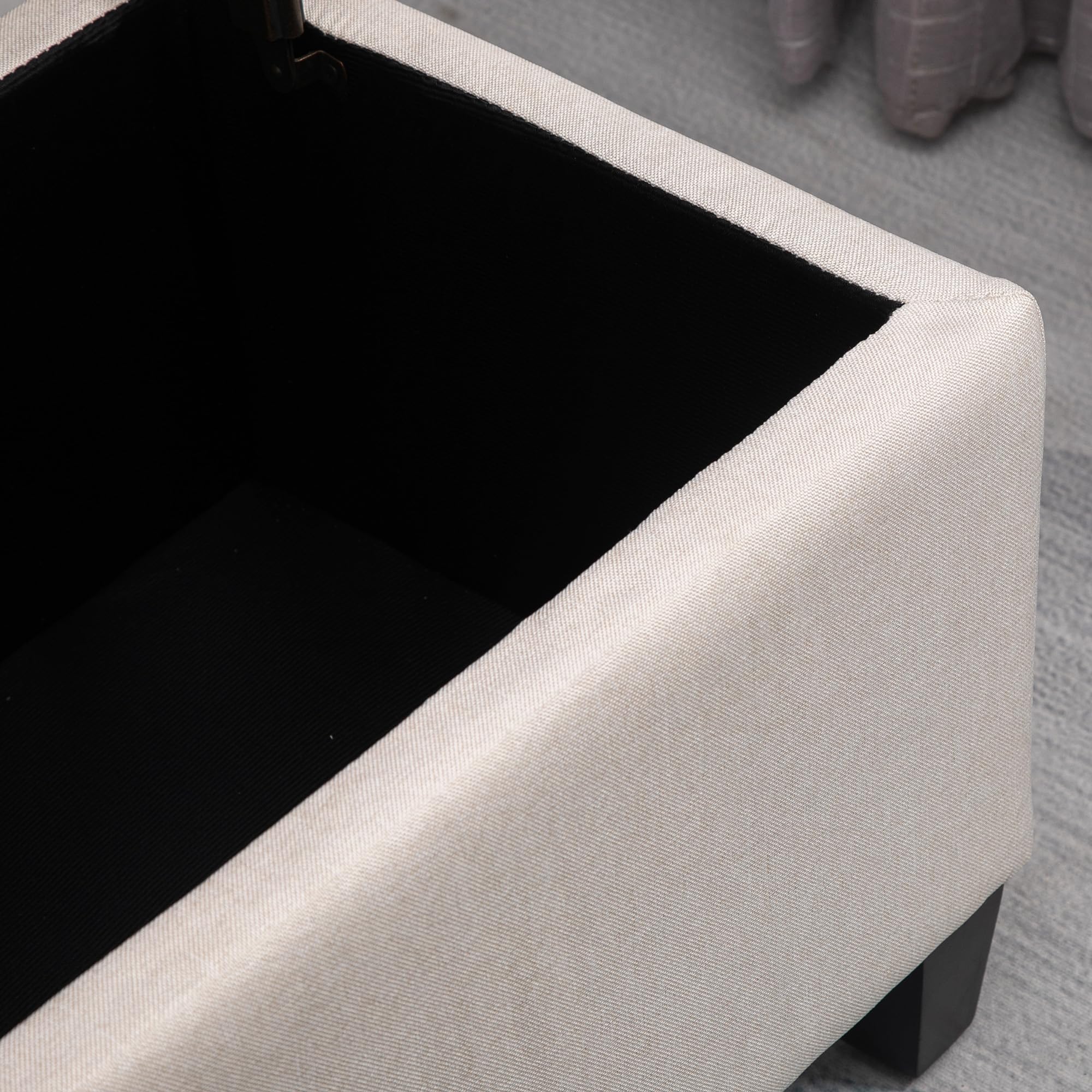 HOMCOM Banc de Rangement Pouf Salon Capitonné 100 x 40 x 44 cm Blanc | Bout de Lit, Coffre de Rangement, Repose-Pieds, pour Salon Chambre Entrée