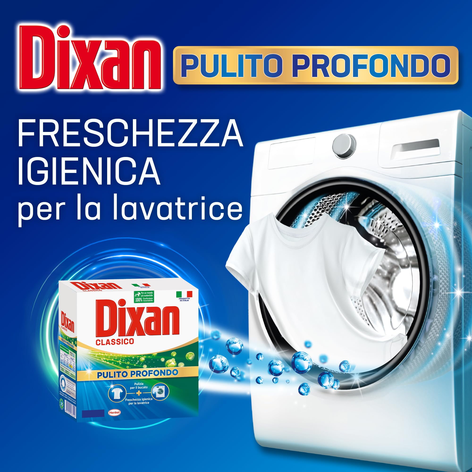 Dixan Classico Pulito Profondo, Detersivo Lavatrice polvere per eliminare le macchie ostinate, formato da 95 lavaggi (Confezione da 2)