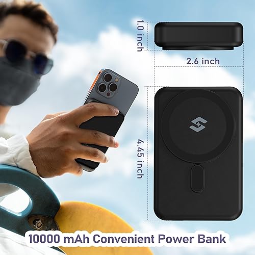 Miniatura 9 de Estación de carga inalámbrica 3 en 1 10000mAh Soporte de cargador de banco de energía extraíble para iPhoneApple WatchAirpods - Batería magnética