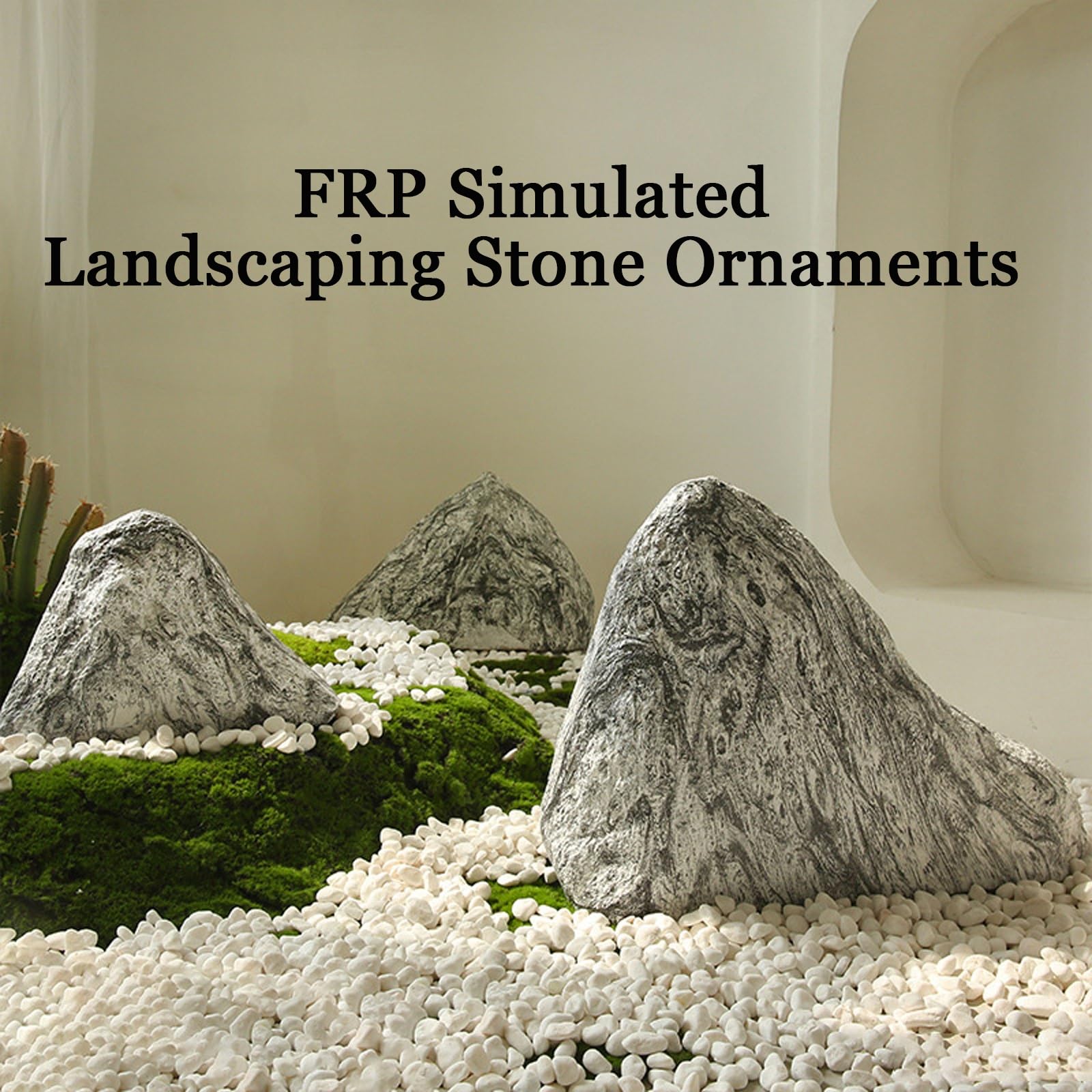 Rocce Finte, Rocce Decorative, Sassi da Giardino, Set da 3 Pezzi, Pietre da Giardino, Utilizzate for l'architettura del Paesaggio, la Decorazione D'interni, Il Giardino