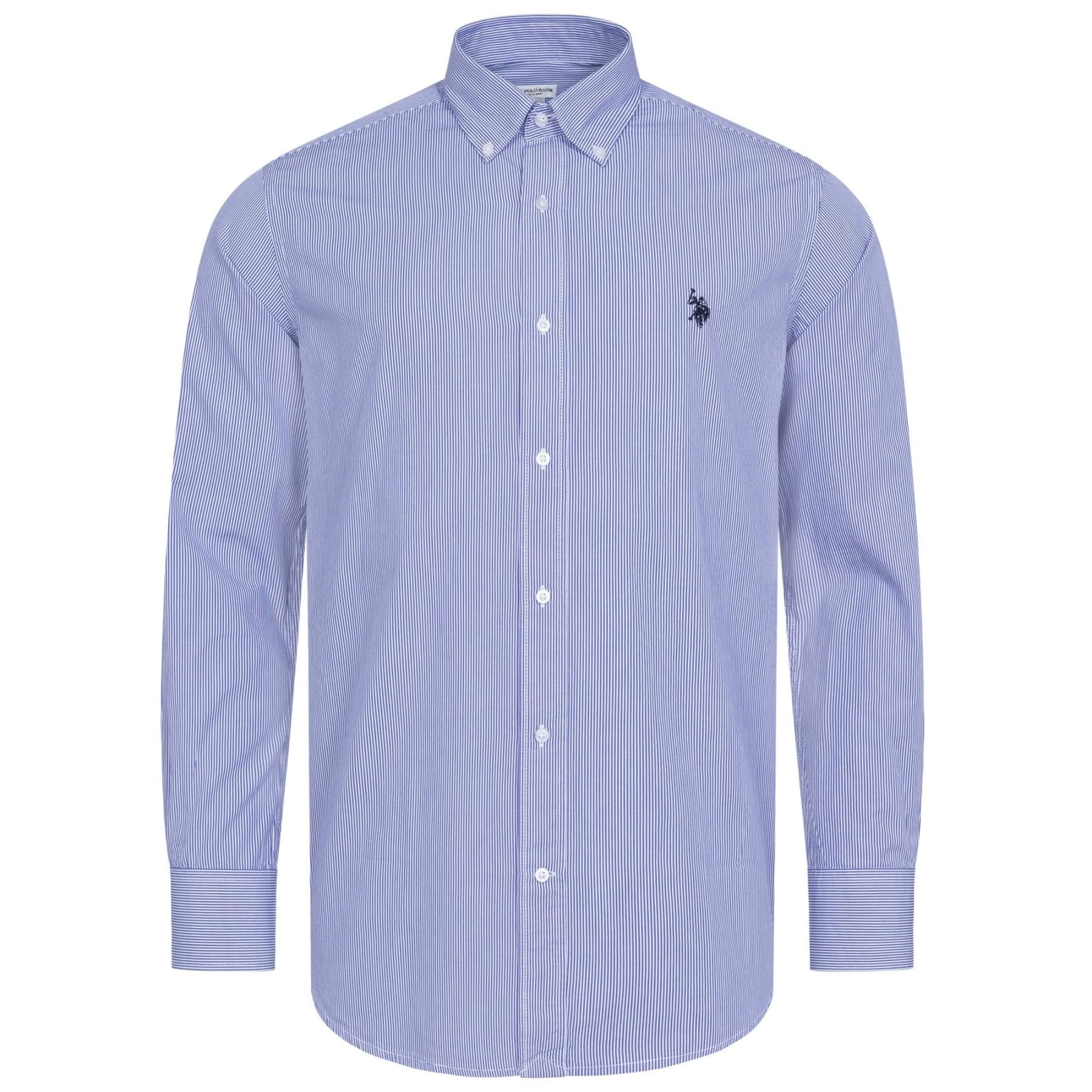 U.S. POLO ASSN. Koszula męska (S-3XL) bawełna długi rękaw kołnierz zapinany na guziki - P050