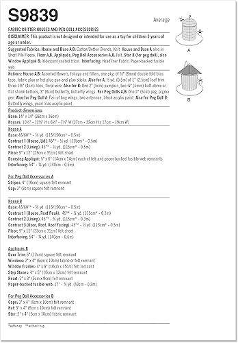 Miniatura 3 de Simplicity Carla Reiss - Juego de patrones de costura para casas y muñecas con clavijas de tela, código de diseño S9839, talla única, multicolor