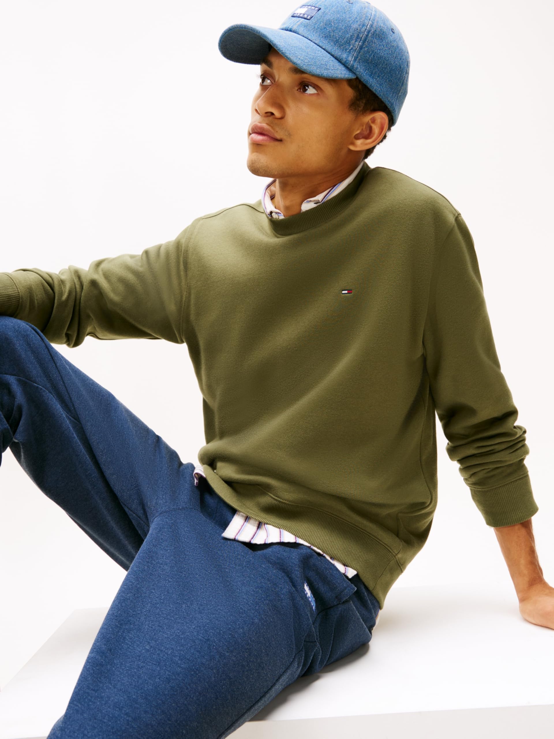 Tommy Jeans Tjm Reg S Flag Crew Ext Dm0dm20741 Felpa Pullover Unisex - Adulto (Pacco da 1)
