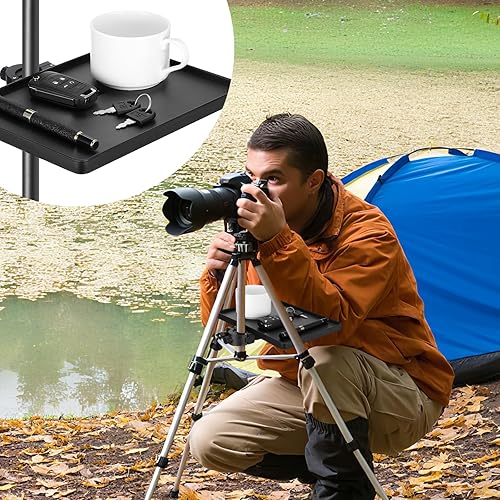 Miniatura 6 de Bandeja pequeña para micrófono, bandeja universal para micrófono, abrazadera de metal ajustable en el soporte de música, estante para hoja de