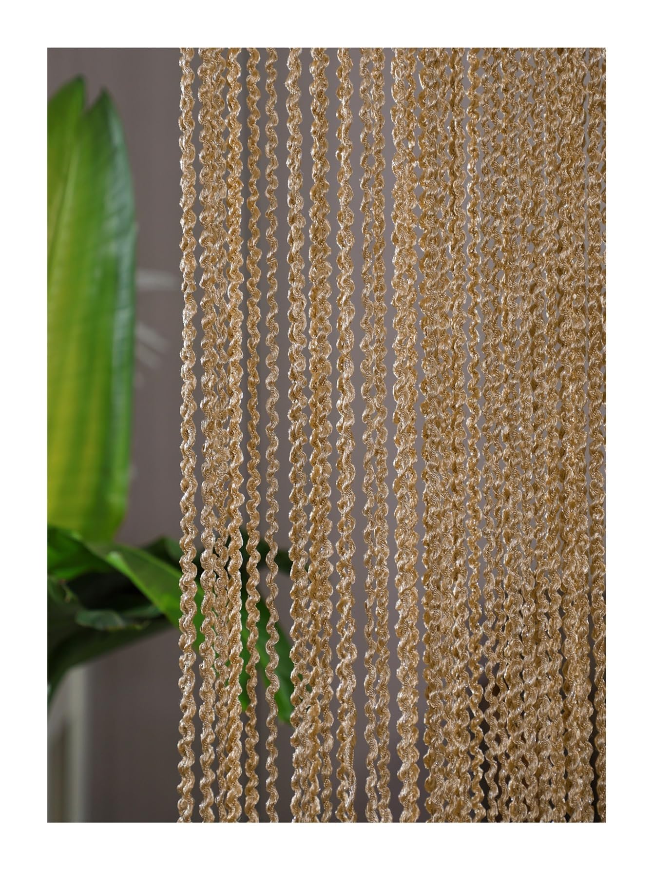 DFGBAPKBL beaded door curtain Thread Curtain Thickened Living Room Entrance Partition Wedding Door Tassel(Champagne)
