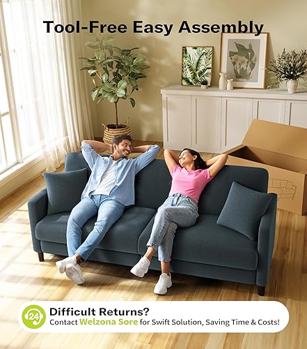 Miniatura 6 de Sofás de 83 pulgadas para sala de estar, cómodos sofás para sala de estar, sofá de peluche, sofá biplaza sin herramientas, sofás de dos plazas de