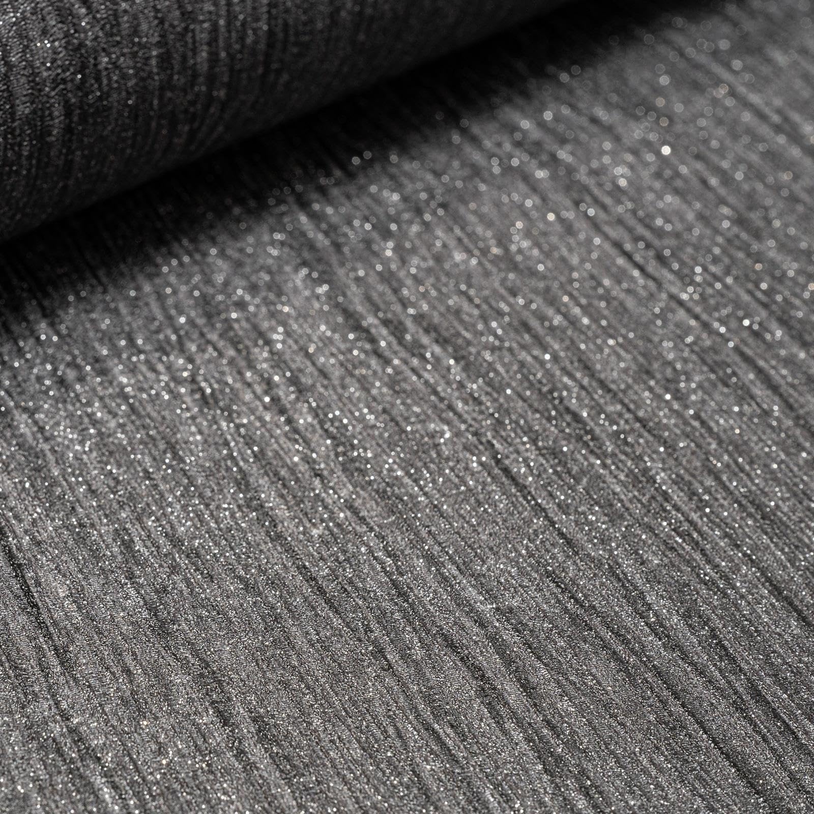 SOPHIE LAURENCE Plain Black Glitter Wallpaper Silver Shimmer Textured Slightly Imperfect Thick Bedroom Bathroom Lounge Hallway 10m x 0.53m Full Roll