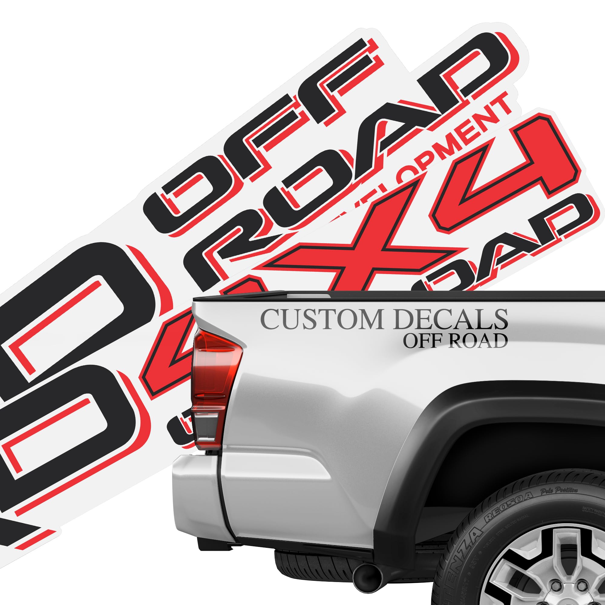 Off Road Decals, Replacement Stickers, Clear Background - Made in one Piece. Compatible with Tacoma and Tundra