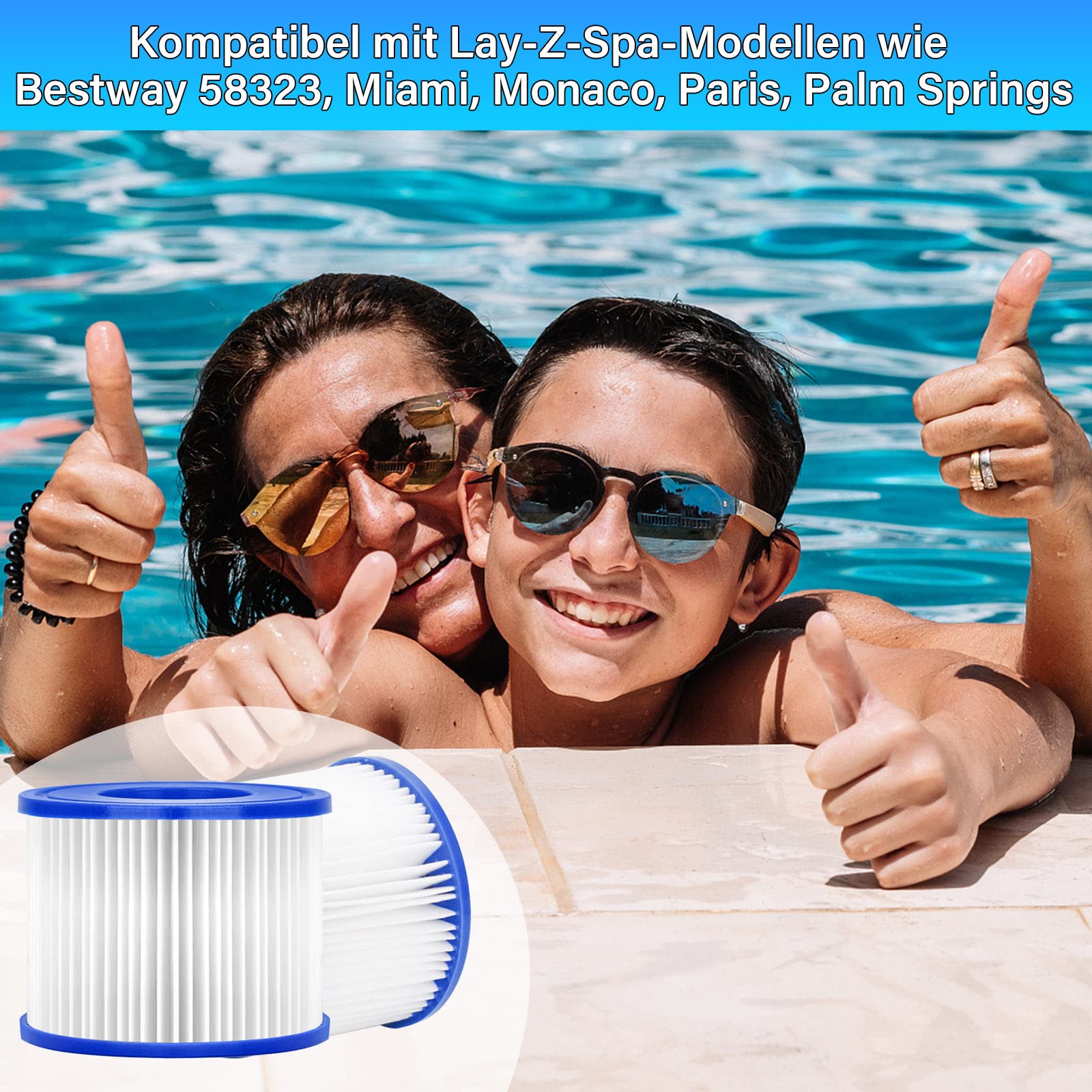 2-12x Lay Z Lazy Hot Tub Spa Pool Miami Vegas Monaco Filtri A - Foto 12