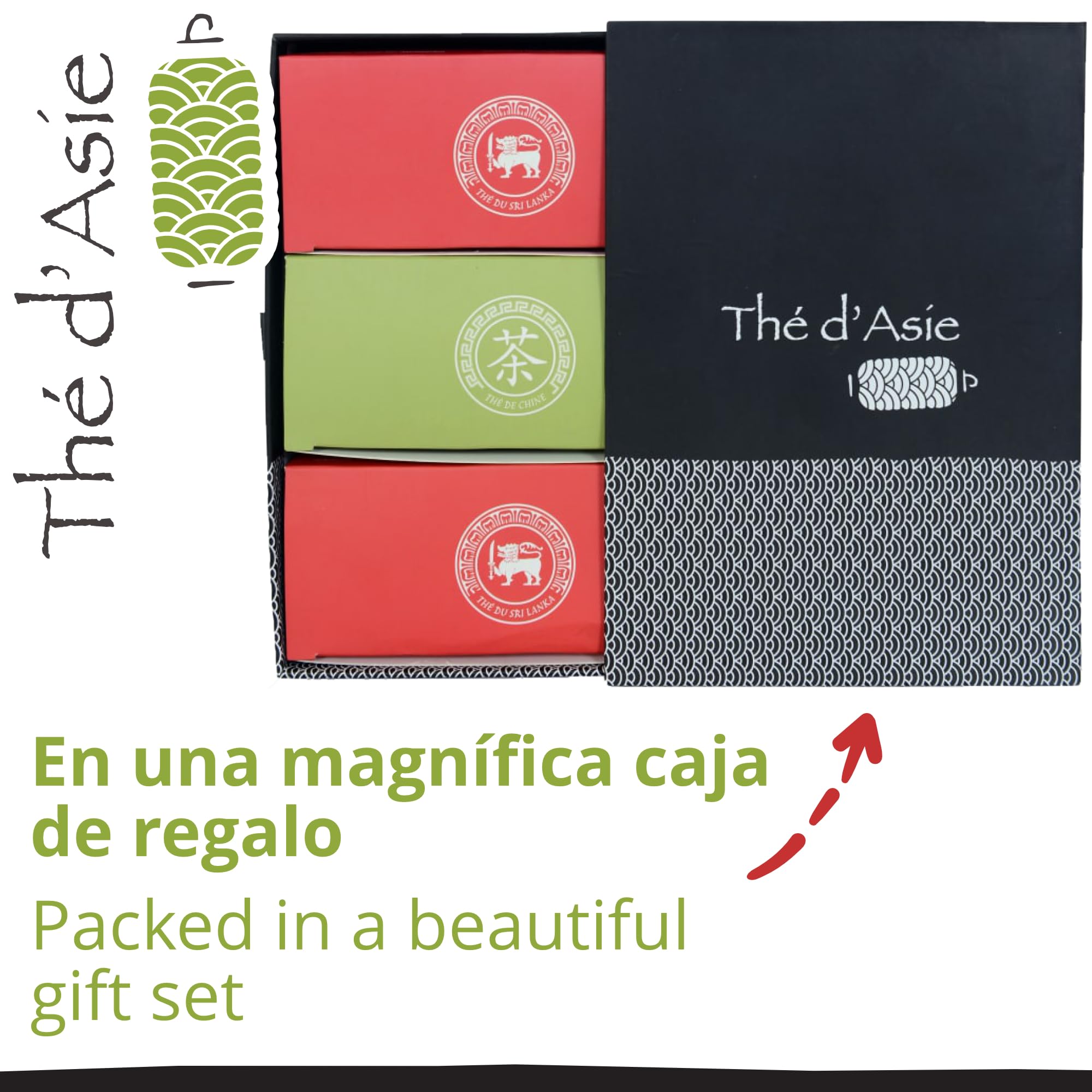 Set de 3 Tés Desayuno - Earl Grey, Chun Mee & Breakfast OP - 3 x 20 Bolsitas de Té Orgánicos - Caja de Regalo