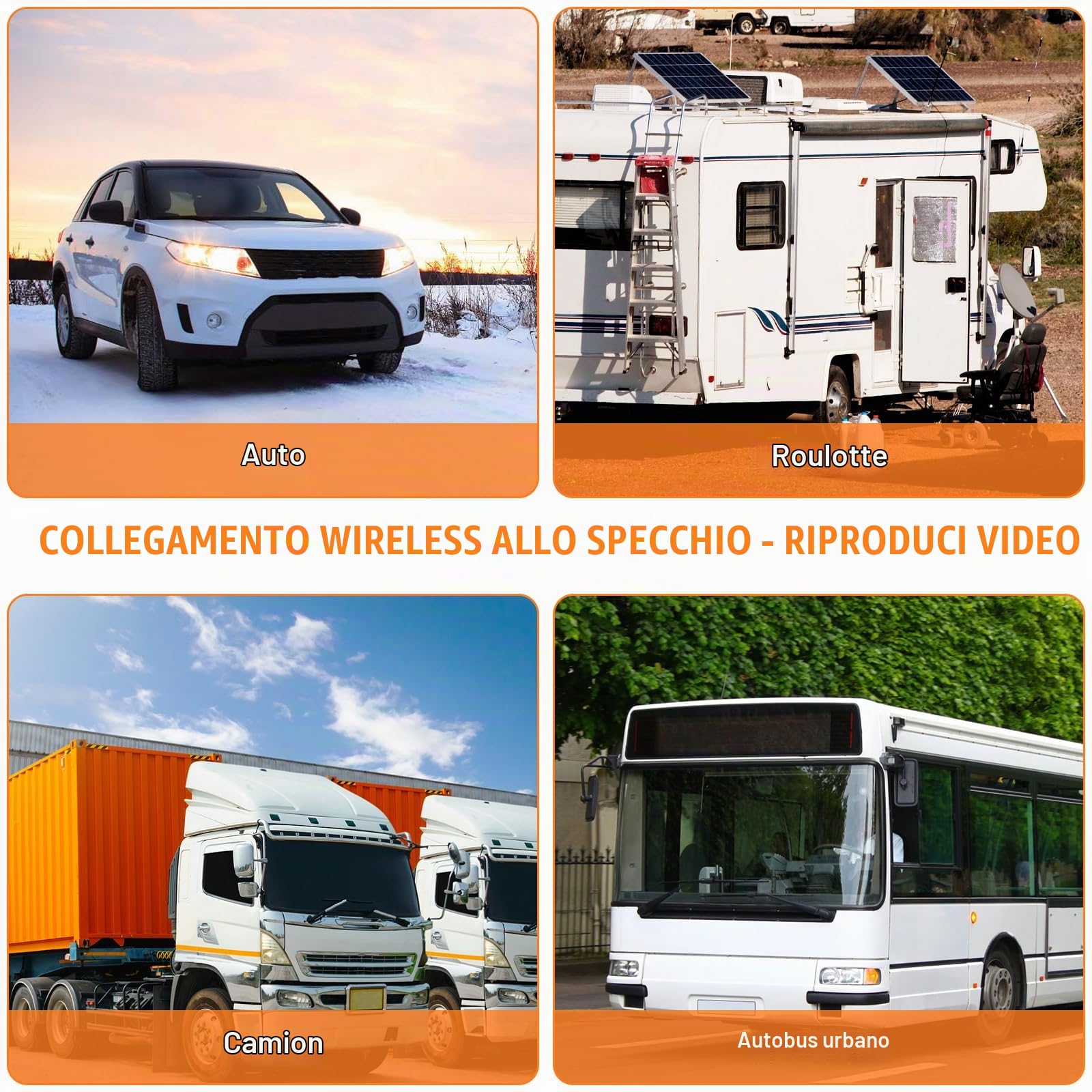 Senza Fili Carplay Android Auto Autoradio, 7 Pollici HD Touchscreen, Schermo Bluetooth, Link Specchio, Navigation, Siri, FM/AUX