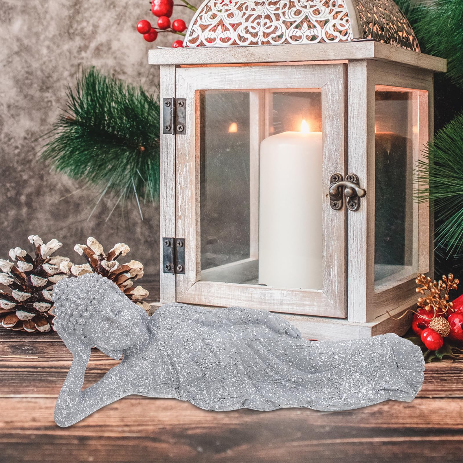 HOMSFOU Estatua de Buda de Resina Estilo Chino para Oficina y Templo