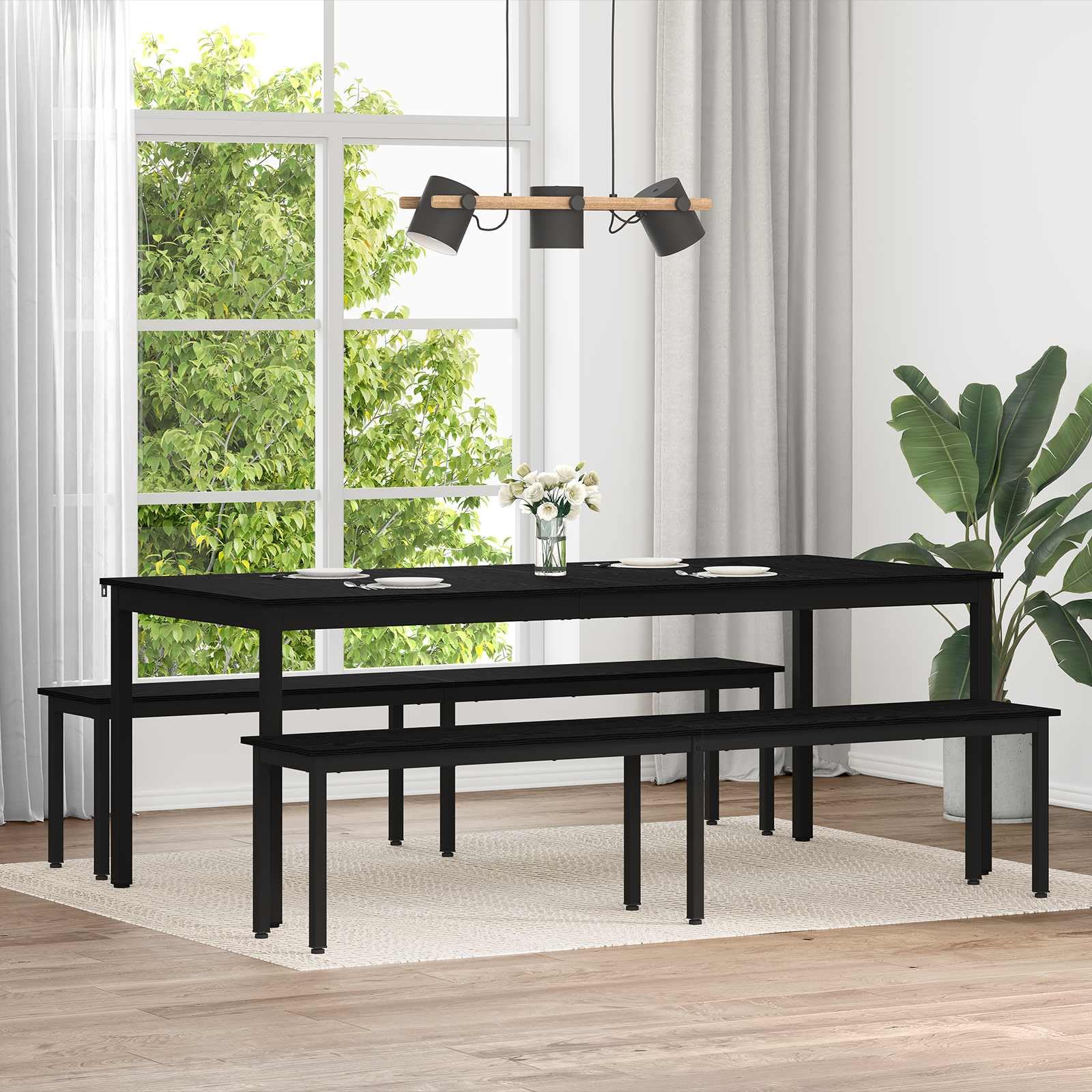 Banco Roble Negro 200 x 35 x 45 cm Madera de ingeniería, Bancos, 15.26 kg-892608