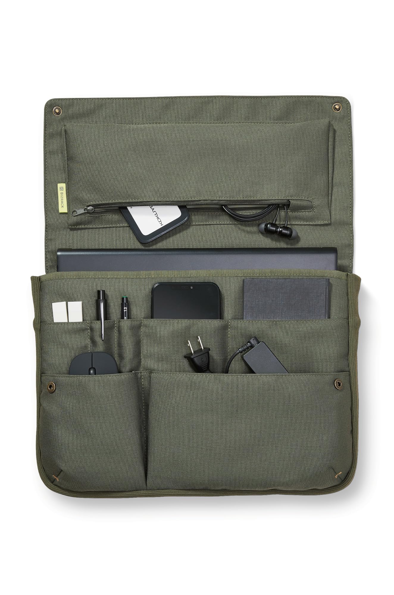 Kokuyo Bag in Bag, Computer Bag, 13.3 inch, 14.0 inch, Clutch Bag, A4, Horizontal Business, BIZRACK Olive Green, Kaha-BRB130DG-picture-21