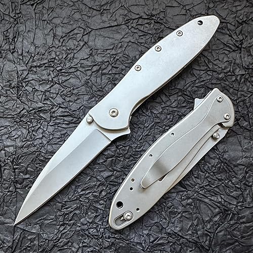 Cuchillo táctico plegable de bolsillo 14c28n hoja de acero inoxidable y mango de acero inoxidable 410 bloqueo de marco apertura asistida SpeedSafe y