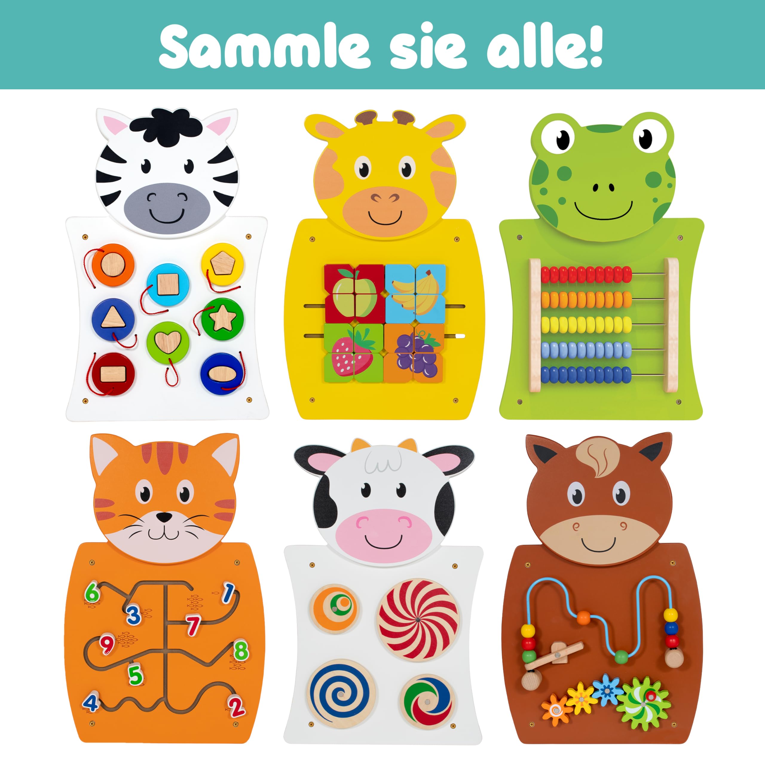LEARNING ADVANTAGE Spark & Wow Zebra Spieltafel und Aktivitätscenter - wandmontiertes Spielzeug für Kinder ab 18 Monaten - Dekoration für Kinderzimmer und Spielbereiche