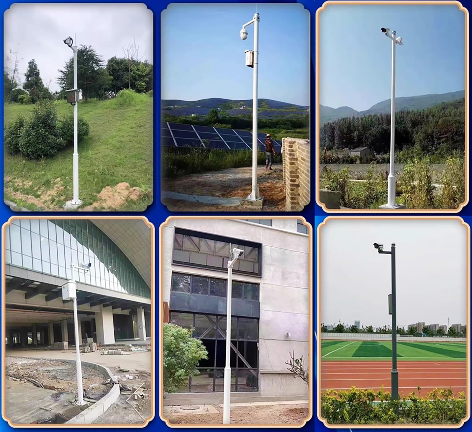 Palo per Telecamera di Sicurezza Palo Metallico per Telecamera di Sicurezza per Esterni, Supporto per Telecamera con Montaggio a Terra per Giardini/parcheggi/aeroporti(177in/450cm)