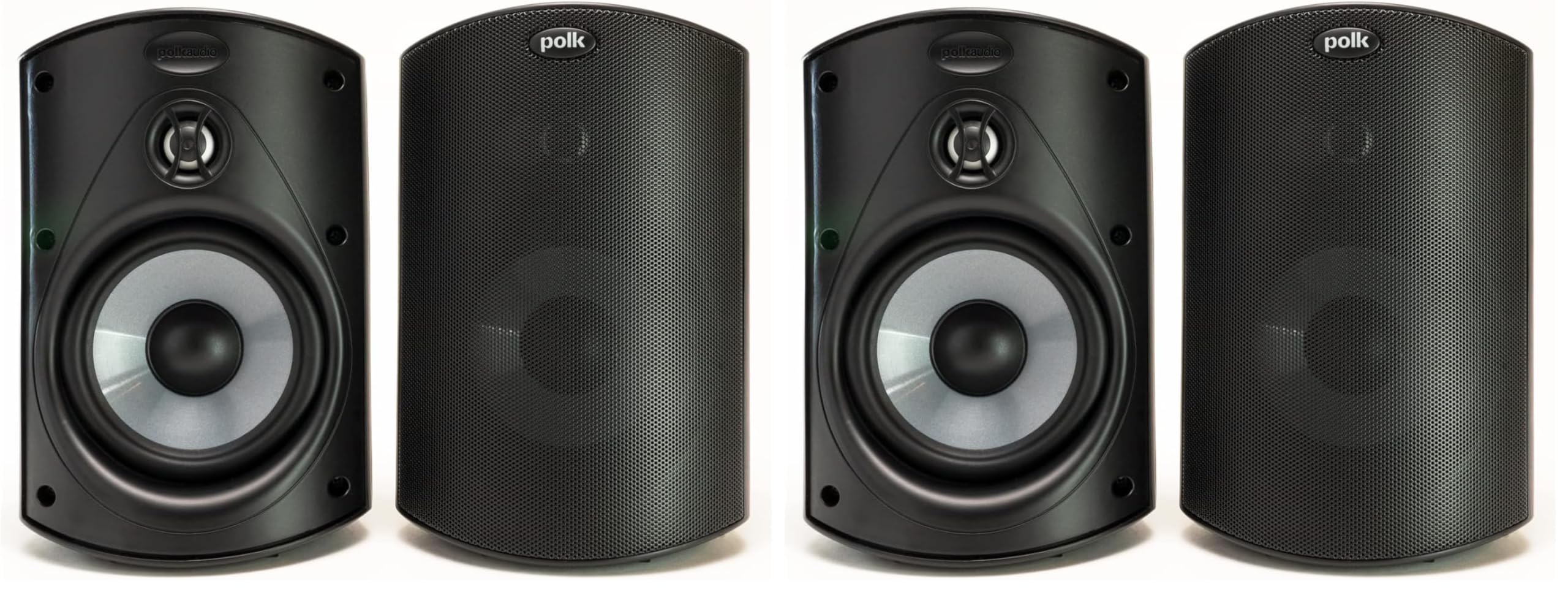 Polk Audio Atrium 4 Outdoor Speakers, Powerful Bass (Pair, Black) (Pack of 2)